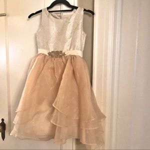Blush by US Angels formal girls dress/cream color